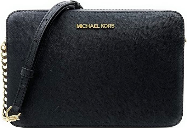 Michael Kors Women's Jet Set Item Lg Crossbody - Black/Gold