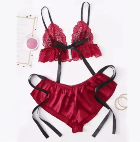 Lace Underwear Set Red