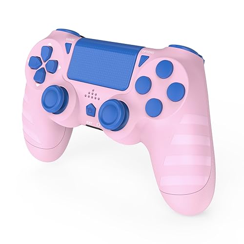 DYONDER Wireless PS4 Controllers for PS4/Pro/Slim & PC – 1000mAh Battery, 6-Axis Motion Sensor, Audio Jack (PINK)