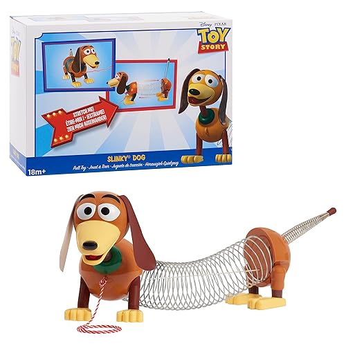 Disney•Pixar's Toy Story Slinky Dog Pull Toy, Walking Spring Toy for Boys and Girls, Kids Toys for Ages 18 Month by Just Play