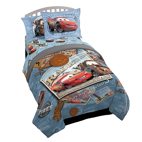 Jay Franco Cars Tune Up 5 Piece Twin Bed Set (Offical Disney Pixar Product) - Twin - Cars