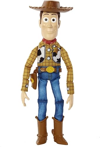 Mattel Disney and Pixar Toy Story Talking Woody Action Figure & Accessory, Roundup Fun 12-inch Collectible Toy with 30+ Sounds & Phrases - Woody