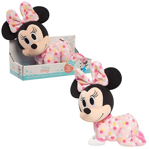 Disney Baby Musical Crawling Pals Plush Minnie Mouse, Stuffed Animal, Officially Licensed Kids Toys for Ages 09 Month by Just Play
