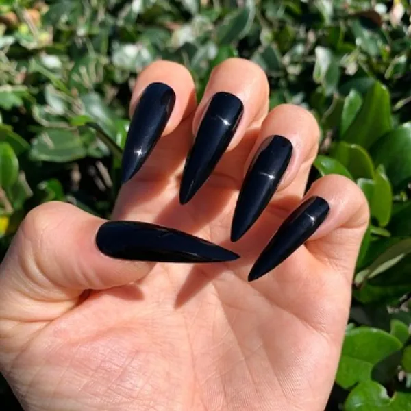 Feeling Confident Stiletto Press on Nails  Black  20 PCS | Etsy