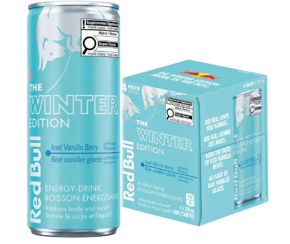 Red Bull Energy Drink, Iced Vanilla Berry, 250ml (4 pack)