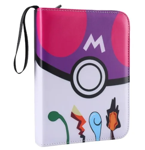 Trading Card Binder Compatible with Pokemon Storage - 480 Pockets Trading Card Album Folder with Zip - Card Binder Holder 4-Pocket Collector with 60 Removable Sleeves