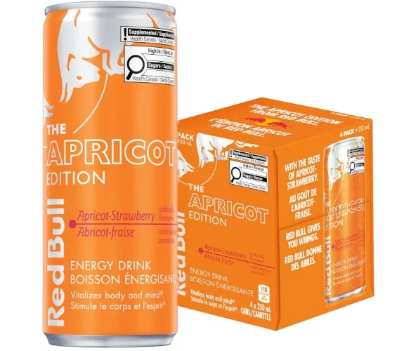 Red Bull Energy Drink, Apricot-Strawberry, 250ml (4 pack)