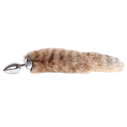Metal Raccoon Tail Butt Plug, 10" | Small