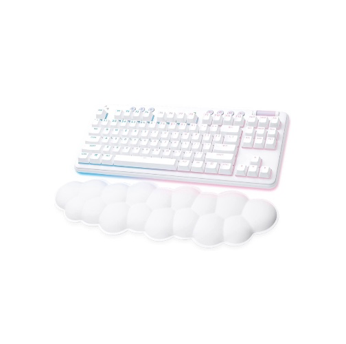 Logitech G715 Wireless Mechanical Gaming Keyboard with LIGHTSYNC RGB, LIGHTSPEED, Linear Switches (GX Red), and Keyboard Palm Rest, PC/Mac Compatible - White Mist : Video Games