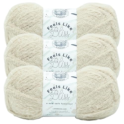 (3 Pack) Lion Brand Yarn Feels Like Bliss Bulky Yarn, Sand Dollar - 3 Pack - Sand Dollar