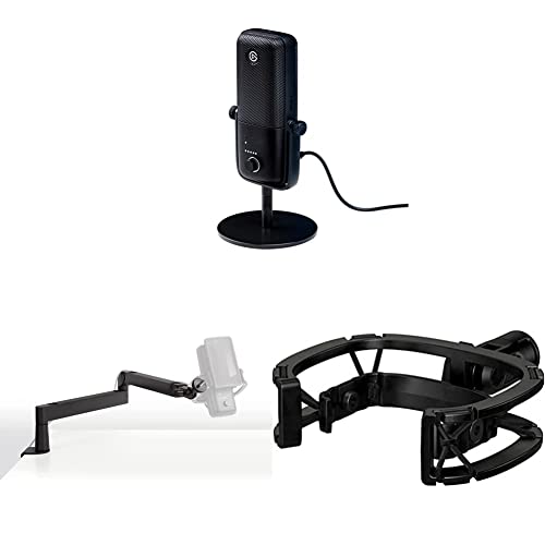 Elgato Wave:3 - Premium Studio Quality USB Condenser Microphone & Wave Mic Arm LP - Premium Low Profile Microphone Arm & Shock Mount - Maximum Isolation from Vibration Noise