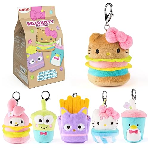 GUND Sanrio Hello Kitty and Friends Fast Food Surprise Plush Toy, Mystery Unboxing Stuffed Animal for Ages 1 and Up, Multicolor, 4” (1 of 6 Styles)