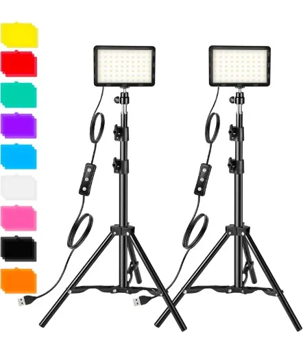 Photography Video Lighting Kit, LED Studio Streaming Lights W/70 Beads & Color Filter for Camera Photo Desktop Video Recording Filming Computer Conference Game Stream YouTube TikTok Portrait Shooting : Amazon.com.au: Electronics