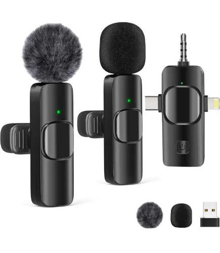 Wireless Lavailer Microphones for Android iPhone iPad Laptop & Camera, USB-C, Wireless Mini Microphone for Video Recording, Vlog, YouTube, TikTok : Amazon.com.au: Musical Instruments