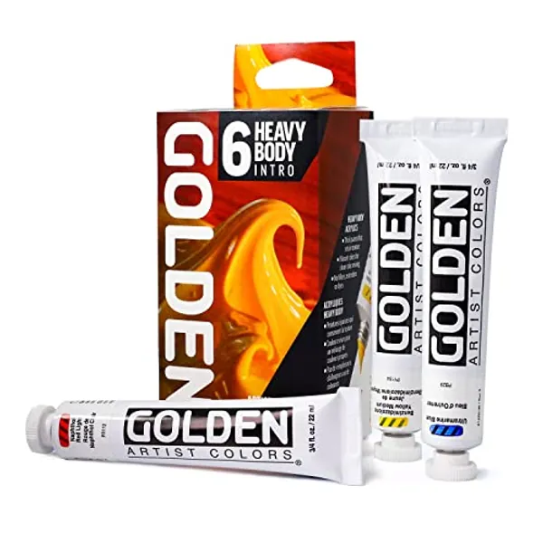 Golden Artist Colors, Heavy Body Acrylics, 6-color Intro Set
