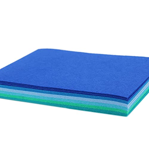 HellooColor 6x5 Pcs Felt Fabric Sheet 8x12 inches Blue Series Craft Squares Nonwoven 1mm Thick - Blue-30