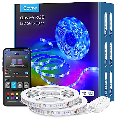 Govee RGB LED Strip Lights 10m, Smart WiFi App Control, Works with Alexa and Google Assistant, Music Sync Mode, for Home TV Party, 2 Rolls of 5m - 10M