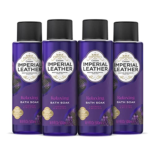 Imperial Leather Relaxing Bath Soak, Lavender & Wild Iris, Rich & Creamy Bubble Bath, Gentle Skin Care, Bulk Buy, Pack of 4 x 500ml - Lavender and Wild Iris - 500 ml (Pack of 4)