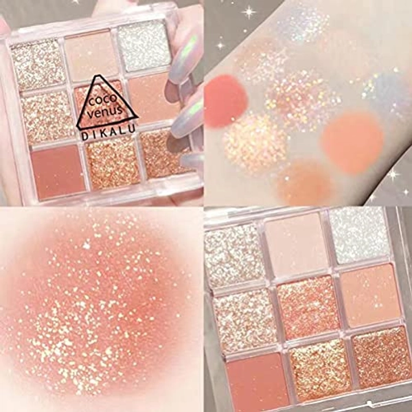 ZHAOCI Palette di ombretti a 9 Colori, opachi Glitter Lucidi a Lunga Durata Impermeabili Pallet cosmetico