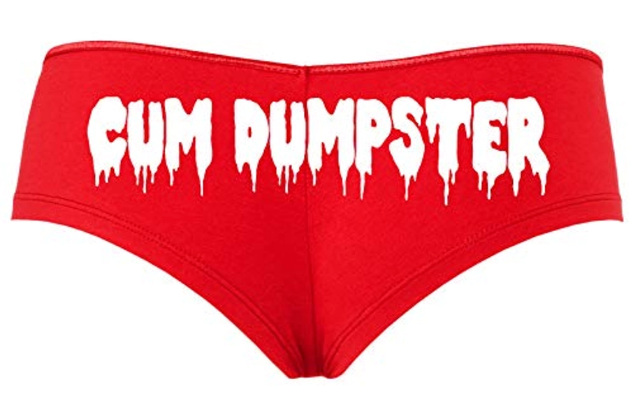 Knaughty Knickers Cum Dumpster Cumdump Red boyshort underwear DDLG cumslut slut