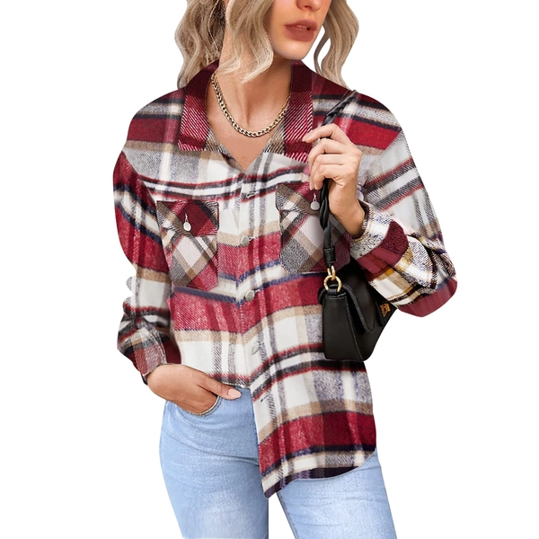 VEIYVEYA Womens Flannel Plaid Shirts for Women Corduroy Button Down Shacket Casual Shirt Jacket Long Sleeve Fall Blouses Tops
