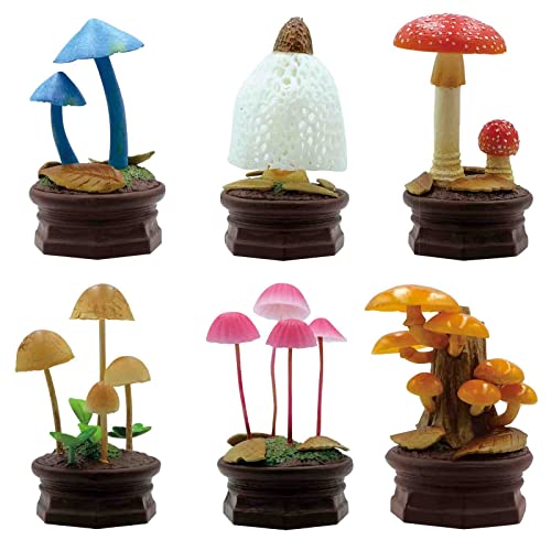 Qualia Mushroom Garden Blind Box Version 1 - Beautiful, Lightweight Charms - Blind Box Includes 1 of 6 Collectable Figurines - Authentic Japanese Design - Made from Durable Plastic