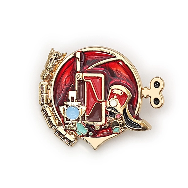 Pom-Pom Badge HSR Button Brooch Shield Hertareum Pins Honkai Star Rail Gifts - B