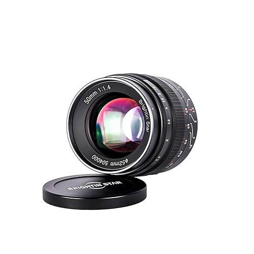 Brightin Star 50mm F1.4 Manual Focus Prime Lens for Panasonic Olympus Micro 4/3 Mirrorless Cameras, APS-C MF Large Aperture Standard Fixed Lens, Fit for LUMIX G7, GX85, GX9, G95, GH5, GH6, G100, G9 - Fit for Micro 4/3 Mount - MF 50mm F1.4 Black