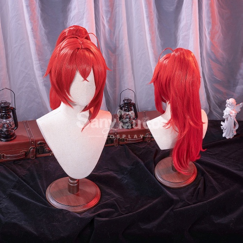 【In Stock】Game Genshin Impact Cosplay Red Dead of Night Diluc Cosplay Wig
