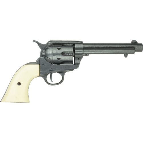 Denix 1873 Western Frontier Replica Revolver Cap Gun with Faux Ivory Grips Gray Finish