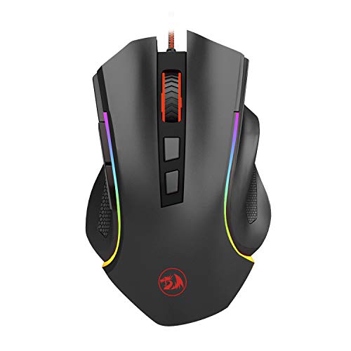 Redragon M602 RGB Wired Gaming Mouse RGB Spectrum Backlit Ergonomic Mouse Griffin Programmable with 8 Backlight Modes, Up to 7200 DPI for Windows PC Gamers (Black) - M602 - Black