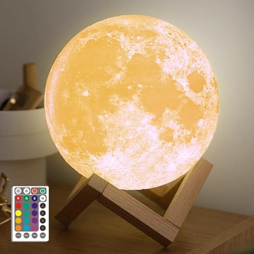 mono living Moon Lamp 4.7",, Bedroom Lights Night Light Trending Home Nursery Décor Valentines Day Decor Aesthetic Cool Room Decor Gifts for Unisex Teens Girls Girlfriend Kids Baby Boy Things Gadget - 7.1"