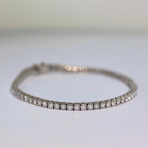 Custom Diamond Tennis Bracelet - $4500 / 7.5" / 14k Yellow Gold