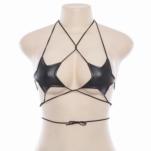 Latex Star Bralette - Black