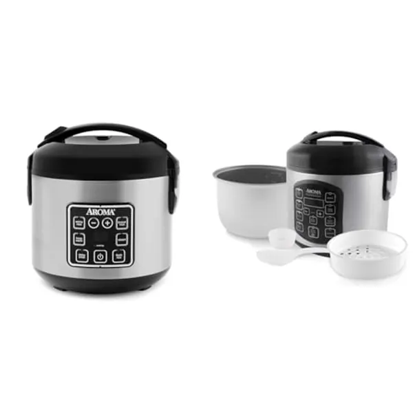 AROMA Digital Rice Cooker, 4-Cup (Uncooked) / 8-Cup (Cooked), Steamer, Grain Cooker & ARC-954SBD Rice Cooker, 4-Cup Uncooked 2.5 Quart, Professional Version