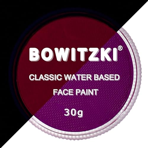 Bowitzki 30g Professional Face Paint Body Paint Water Based Face painting Makeup Safe for Kids and Adults Split Cake Single Color (Neon Pueple) - Neon Pueple