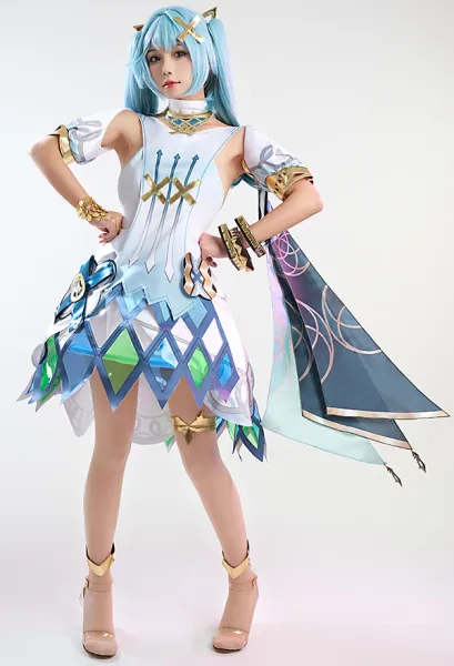 Genshin Impact Faruzan Cosplay Costume Top and Skirt Set with Cape
