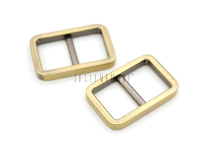 CRAFTMEMORE 1/2 Inch Slide Buckle Bag Belt Strap Adjuster Quality Purse Accessories 4 pcs SC11 (Brushed Brass) - Brushed Brass