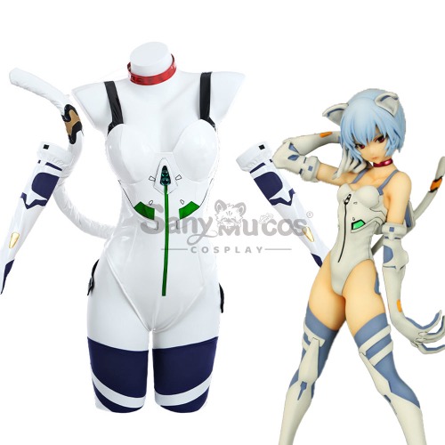 Anime Neon Genesis Evangelion Cosplay Kitten Ayanami Rei Cosplay Costume - XS