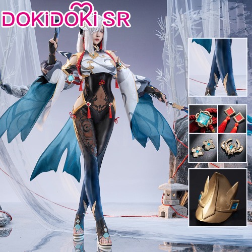 DokiDoki-SR Game Genshin Impact Shenhe Cosplay Costume Shen He | S-Order Processing Time Refer to Description Page
