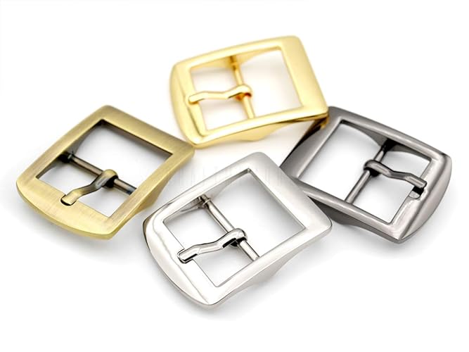 CRAFTMEMORE 4pcs 1 Inch Single Prong Belt Buckle Square Center Bar Buckles Leather Craft Accessories SC36 - Pick Color! - 1 Inch - Brushed Gold (Bronze)