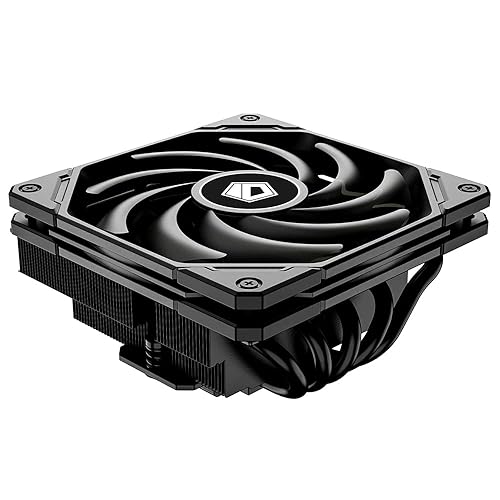 ID-COOLING IS-55 Black Desktop CPU Cooler Low Profile 57mm Height CPU Air Cooler 5 Heatpipes 120x120x15mm Slim Fan, CPU Fan for Intel LGA1700/115X/1200; AMD AM4/AM5 - All Black