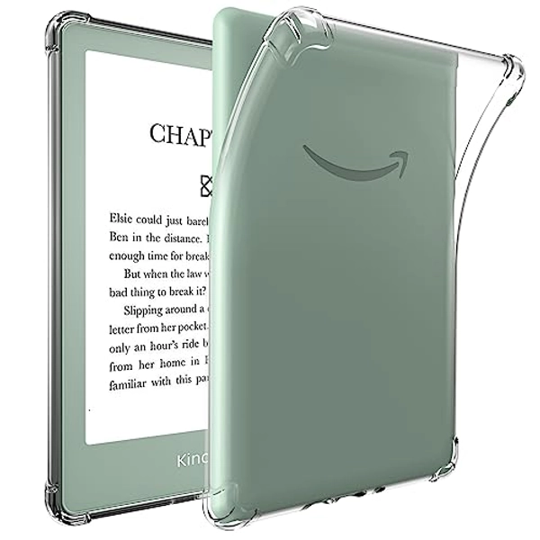 Clear Case for 6.8 All-New Kindle Paperwhite 11th Generation 2021 and Signature Edition TPU Back Cover, Ultra Slim Lightweight Flexible Transparent TPU Soft Skin Bumper Back Cover