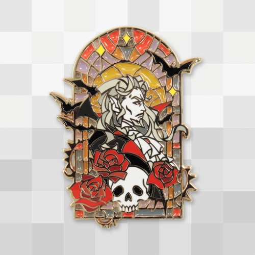 Dracula Stained Glass Pin