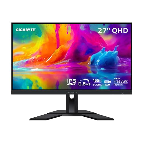 Gigabyte M27Q 27" 170Hz 1440P Gaming , 2560 x 1440 SS IPS , 0.5ms (MPRT) Response Time, 92% DCI-P3, HDR Ready, FreeSync Premium, 1x Port 1.2, 2X HDMI 2.0, 2X USB 3.0, BLACK - 27 Inches
