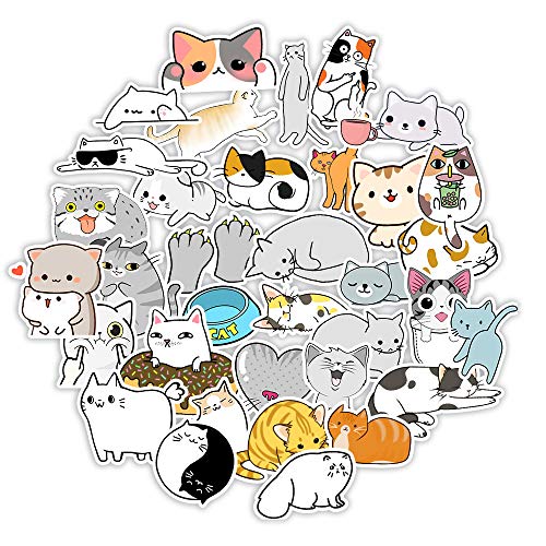 LINZEA Animal Stickers for Cartoon,Cute Cat Sticker(50pc) Waterproof Stickers Gift for kid boy girl Teens,Vinyl Stickers for Laptop Water Bottle Cup Bike Luggage Computer Phone Hydroflasks Decals pk - Cat Stickers