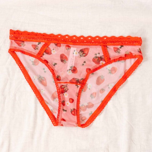 Strawberries & Cream Printed Bikini | L/XL / strawberries
