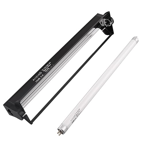 Aiicioo T5 UVB Lighting Combo Kit 8W - T5 UVB Reptile Light Fixture and T5 5.0 UVB Light Bulb for Bearded Dragon Leopard Gecko - 5.0 Tropical - 12Inch 8W