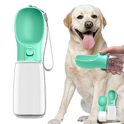 M&MKPET Dog Water Bottle Dog Bowls Dog Water Bowl Dispenser Portable Dog Water Bottles for Cat,Rabbit,Puppy and Other Pets for Walking,Hiking,Travel… - 19OZ - GREEN