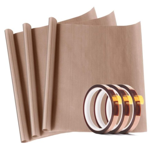 3 Pack PTFE Teflon Sheet 16 x 20" and 3 Rolls 10mm X 33m Heat Resistant Sublimation Tape for Heat Press Transfer Non Stick Paper Reusable Heat Resistant Craft Mat,Protects Iron,for Heat Press Machines - 16 x 20 inch